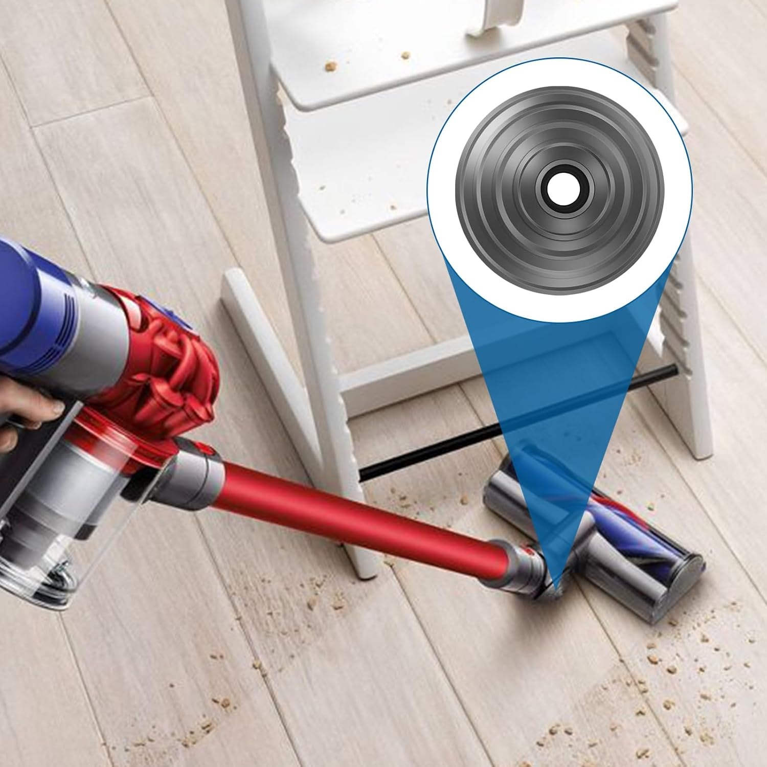 V-Ball Wiel Accessoires voor Dyson V6 V7 V8 V10 V12 DC58 DC59 DC62 DC74 Draadloze Stofzuiger 35W 50W Direct Drive Cleaner Hoofd Wielen Vervangende Onderdelen 968266-02 & 949852-05