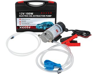 YaoFaFa 12V 100W Elektrische Oliepomp / Vloeistofafzuiger met Slang en Koffer