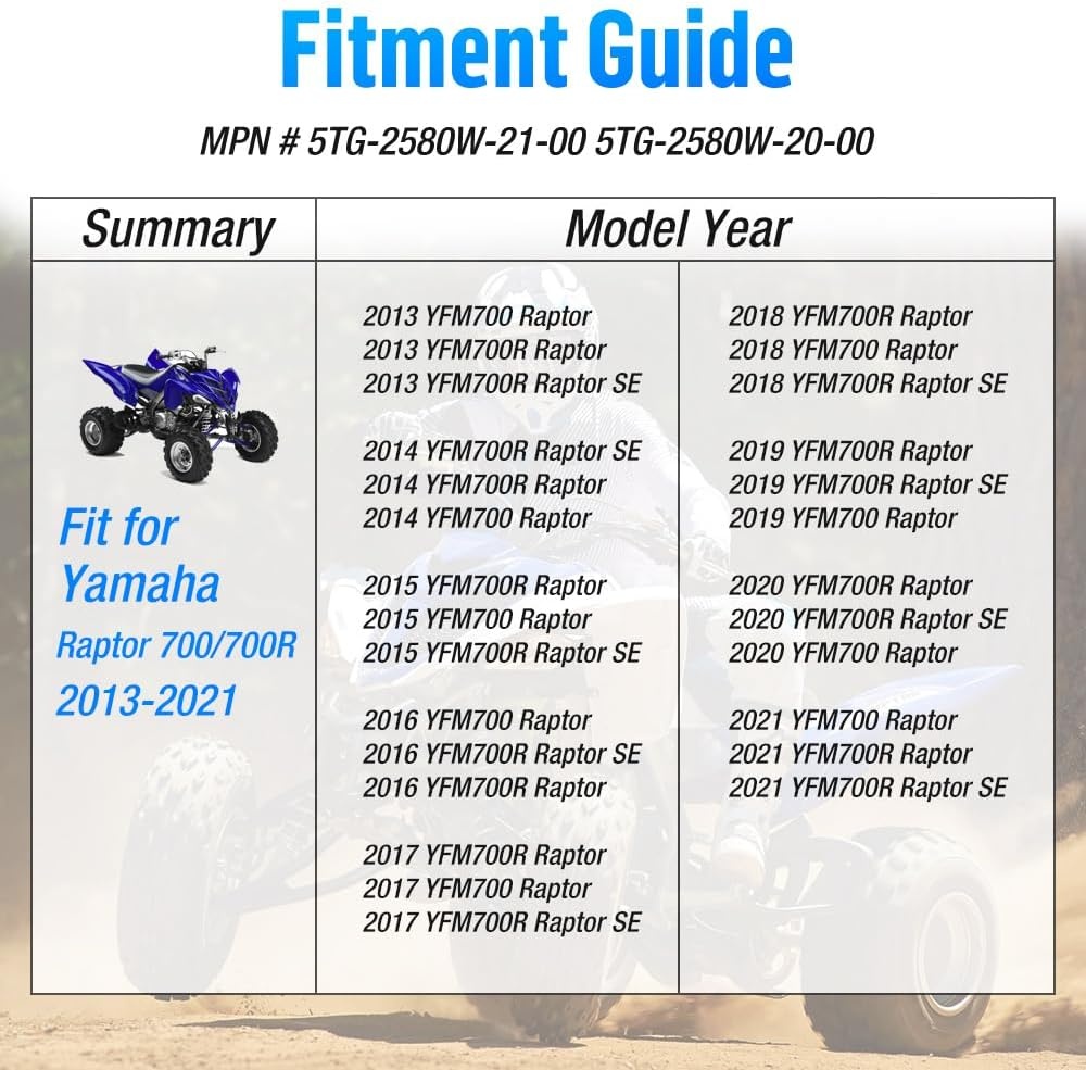 Remklauw achter geschikt voor Yamaha YFZ450 / YFZ450R / YFZ450X 2006-2021, Raptor 700 / 700R 2013-2021 met Remblokken