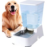 5L Automatische Drinkbak voor Honden en Katten met RVS Kom - Wit