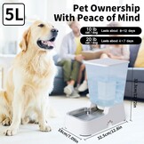 5L Automatische Drinkbak voor Honden en Katten met RVS Kom - Wit