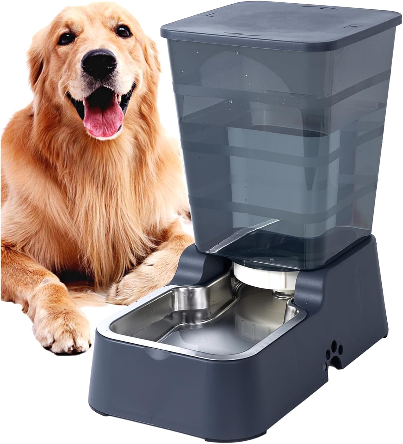 5L Automatische Drinkbak voor Honden en Katten met RVS Kom - Wit
