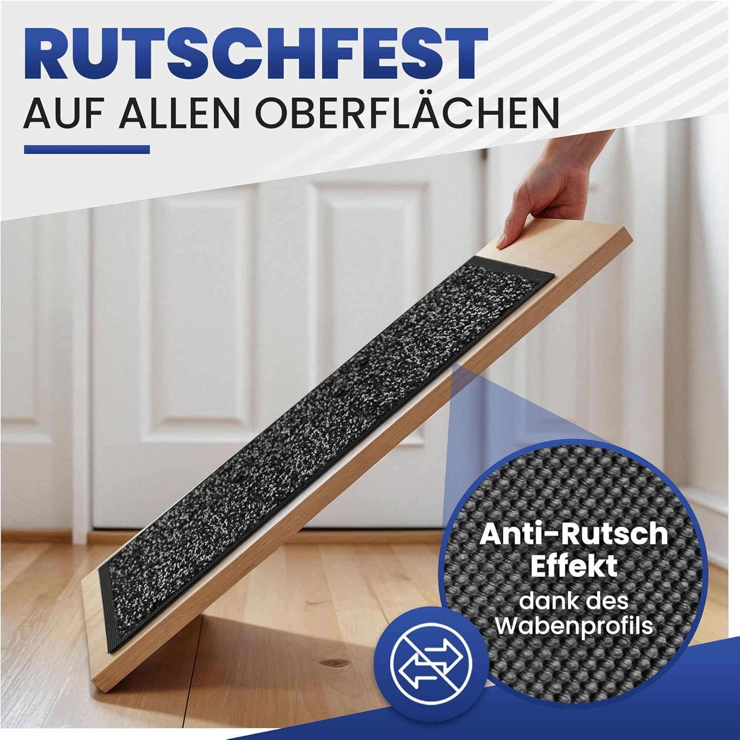Mibao Deurmat Binnen en Buiten 61 x 91 cm Zwart, Zware Kwaliteit Antislip Entree Mat