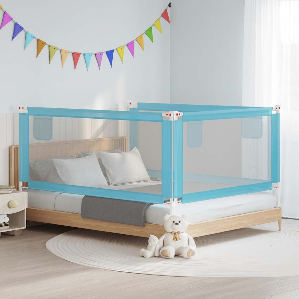 vidaXL Bedhekje peuter 190x25 cm stof blauw