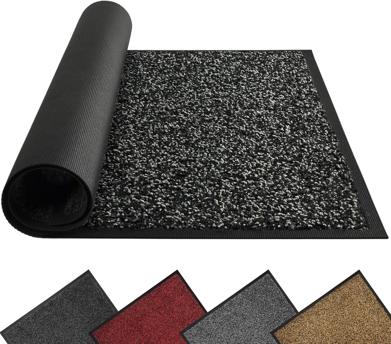 Mibao Deurmat Binnen en Buiten 61 x 91 cm Zwart, Zware Kwaliteit Antislip Entree Mat