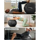 Trideer Anti-Burst Yogabal Zwart, 68-75 cm