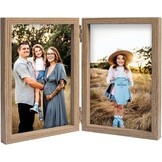 Dubbele Houten Fotolijst 10x15 cm | Echt Glas | 72% Korting