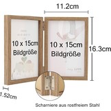 Dubbele Houten Fotolijst 10x15 cm | Echt Glas | 72% Korting