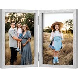 Dubbele Houten Fotolijst 10x15 cm | Echt Glas | 72% Korting