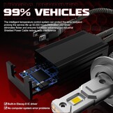 H7 LED Autolampen Pro Koplampen - 130W, 30.000lm, 6000K Wit, IP68 Waterdicht (2 stuks)
