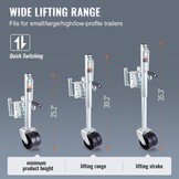 Aanhangerkrik 907 kg Schroefbaar | Met PP-wiel & Ergonomische Handgreep | Voor Camper, Boot & Bedrijfsvoertuig
