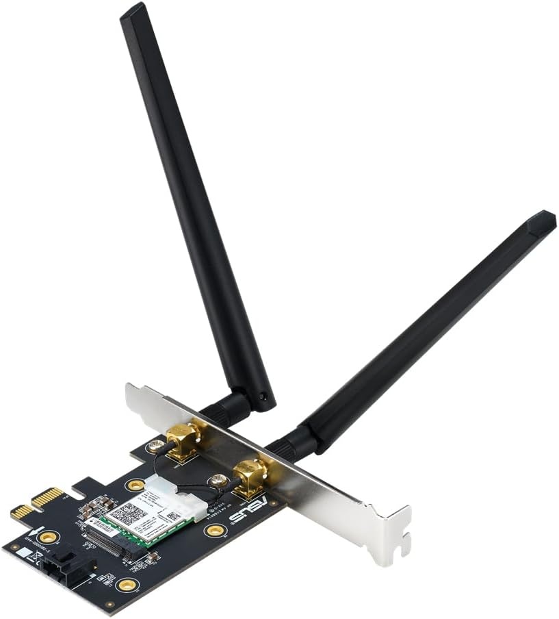 Asus PCE-AX3000 PCIe Netwerkkaart met Bluetooth 5.0 en Wi-Fi 6 AX3000 Dual-Band, 2 Antennes, DFS - 3000 Mbit/s