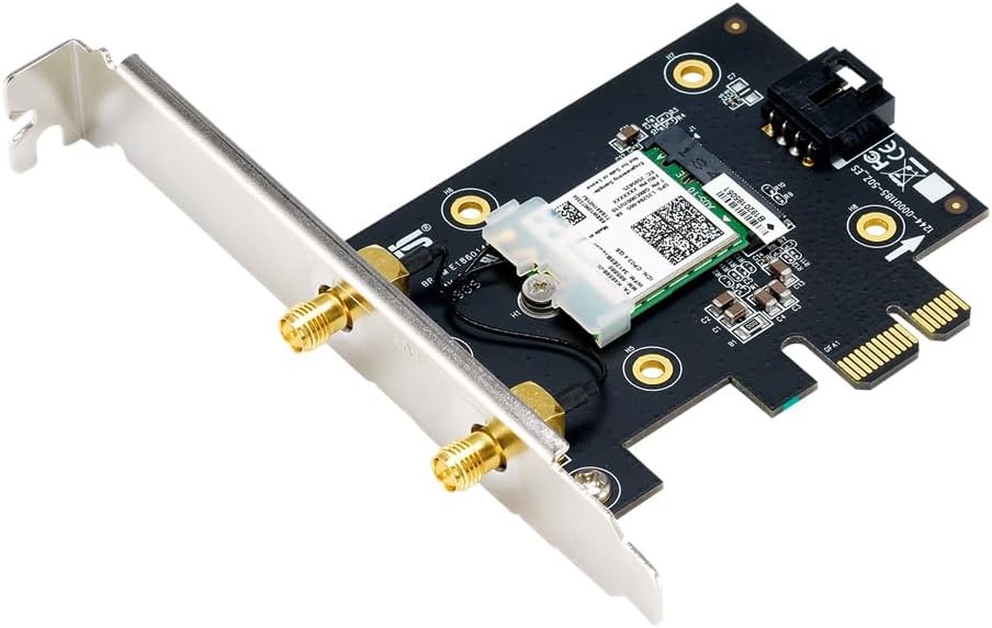 Asus PCE-AX3000 PCIe Netwerkkaart met Bluetooth 5.0 en Wi-Fi 6 AX3000 Dual-Band, 2 Antennes, DFS - 3000 Mbit/s