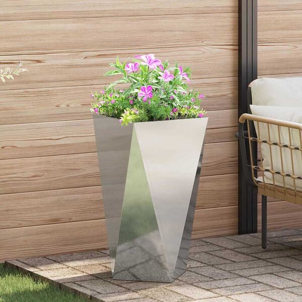 vidaXL Plantenbak Zilver 40 x 40 x 75 cm Gegalvaniseerd staal