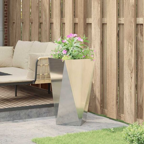vidaXL Plantenbak Zilver 40 x 40 x 75 cm Gegalvaniseerd staal