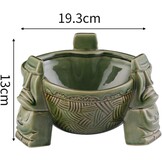 LOVIVER Tiki Cocktail Punch Bowl 1000 ml Keramiek Groen