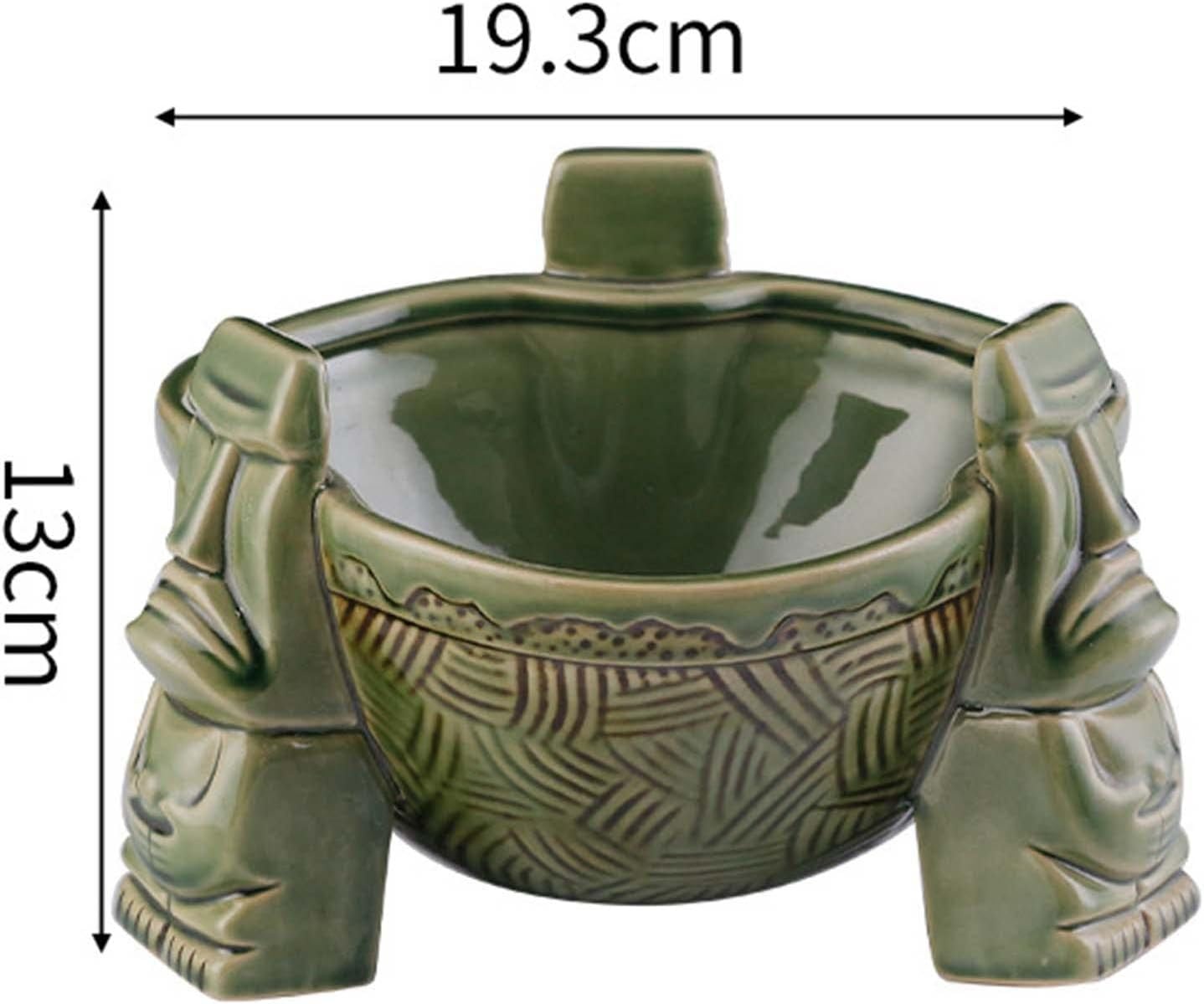 LOVIVER Tiki Cocktail Punch Bowl 1000 ml Keramiek Groen