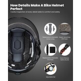 ILM Fietshelm voor Volwassenen met USB-oplaadbare LED Verlichting voor en achter - Mat Zwart - Maat L-XL