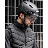 ILM Fietshelm voor Volwassenen met USB-oplaadbare LED Verlichting voor en achter - Mat Zwart - Maat L-XL