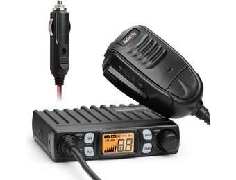 Radioddity CB-27 Pro 40-kanaals mini-CB-radio met AM/FM-noodkanaal 9/19, 4 W zendvermogen, VOX, RF Boost en externe handmicrofoon