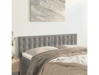 vidaXL Hoofdborden 2 st 72x5x78/88 cm fluweel lichtgrijs
