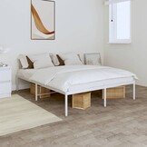 vidaXL Bedframe metaal wit 160x200 cm