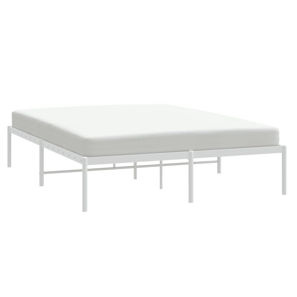vidaXL Bedframe metaal wit 160x200 cm