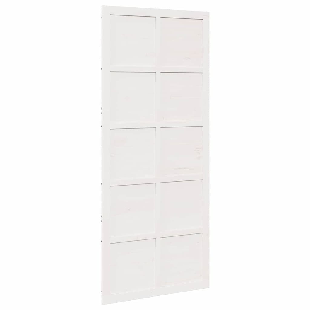 vidaXL Schuifdeur Wit 90 x 210 cm Massief grenenhout