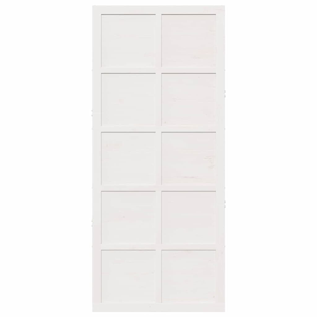 vidaXL Schuifdeur Wit 90 x 210 cm Massief grenenhout