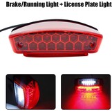 Universele Motor Achterlichten met Remlicht en Kentekenplaatverlichting (12V)