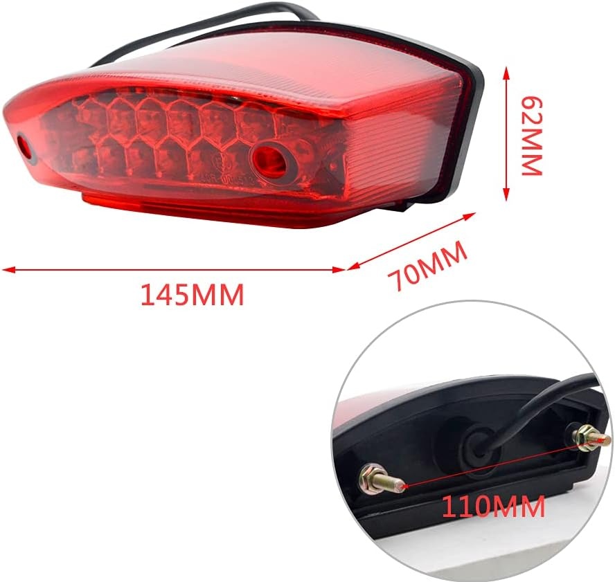 Universele Motor Achterlichten met Remlicht en Kentekenplaatverlichting (12V)
