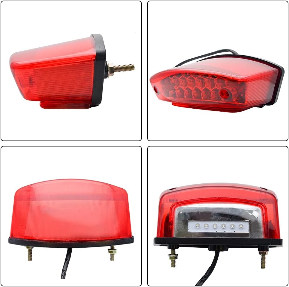 Universele Motor Achterlichten met Remlicht en Kentekenplaatverlichting (12V)