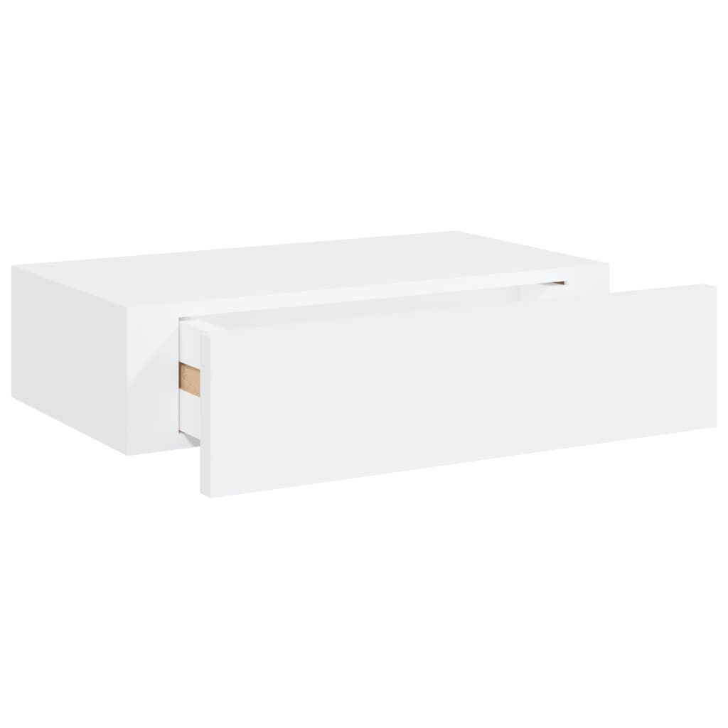 vidaXL Wandschap met lade 40x23,5x10 cm MDF wit