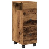 vidaXL Badkamerkast smal met wielen bewerkt hout oud houtkleurig