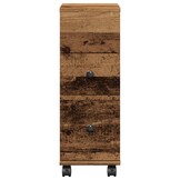 vidaXL Badkamerkast smal met wielen bewerkt hout oud houtkleurig