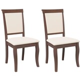 Eetkamerstoelen Massief Hout Rubber Bruin (2 Stuks) - 79% Korting