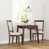 Eetkamerstoelen Massief Hout Rubber Bruin (2 Stuks) - 79% Korting