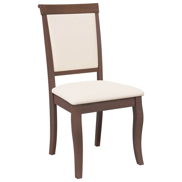 Eetkamerstoelen Massief Hout Rubber Bruin (2 Stuks) - 79% Korting