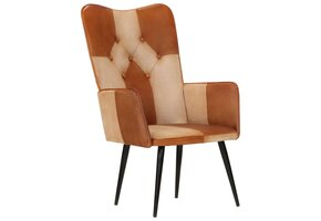 Leren Fauteuil in Bruin & Crème - 34% Korting!
