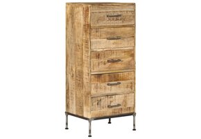 VidaXL Ladekast Massief Mangohout 45x35x106 cm - 35% Korting