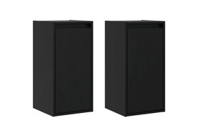 Wandkasten Massief Grenenhout Zwart 2 stuks - 54% Korting!