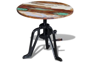 Industriële Bijzettafel Gerecycled Hout & Gietijzer - 34% Korting!