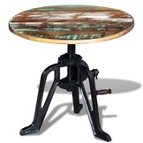 vidaXL Bijzettafel 60x(42-63) cm massief gerecycled hout en gietijzer