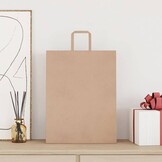 vidaXL Papieren kraftzakken 250 st met hengsels 32x12x42 cm bruin