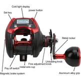 Baitcasting-rol met digitaal display, baitcasting-rol met digitaal LCD-display 18 1BB 6,4: 1 x elektrische vismolen max. 18 kg