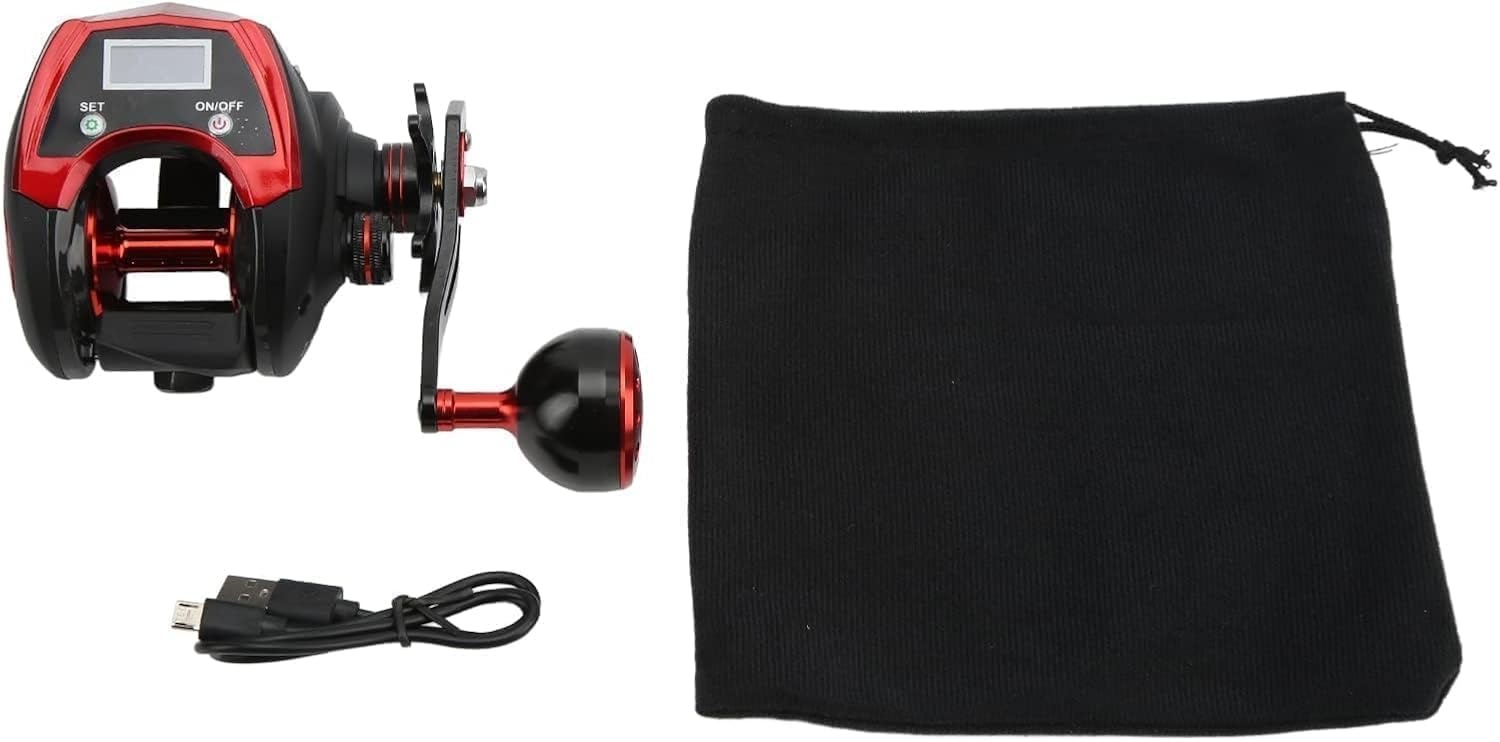Baitcasting-rol met digitaal display, baitcasting-rol met digitaal LCD-display 18 1BB 6,4: 1 x elektrische vismolen max. 18 kg