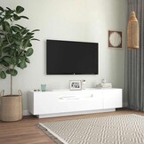 TV-meubel met LED, Wit - 160x35x40 cm - 35% Korting