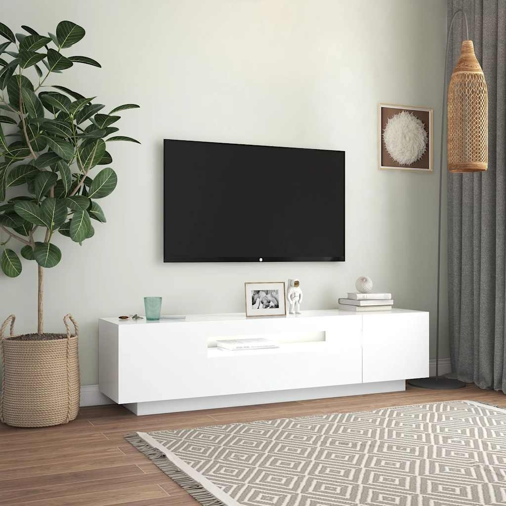 TV-meubel met LED, Wit - 160x35x40 cm - 35% Korting