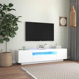 TV-meubel met LED, Wit - 160x35x40 cm - 35% Korting