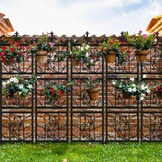 unho Trellis van metaal, set van 2, roestvrije klimhulp voor klimplanten, 195 x 50 cm, hekwerk tuin, tuindecoratie, zwart